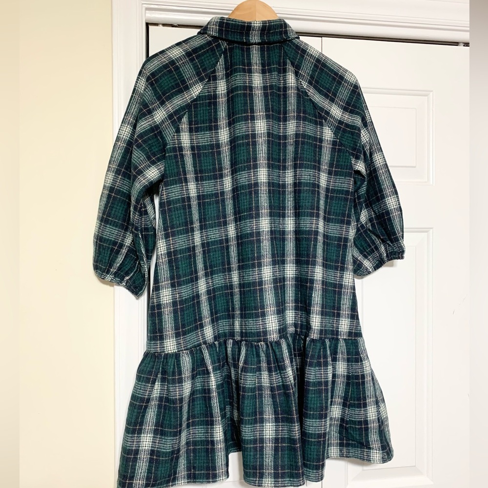 FATE Plaid Thick Flannel Peplum Shirt Dress S NEW - Picture 2 of 4